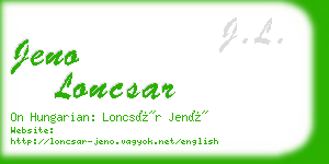 jeno loncsar business card